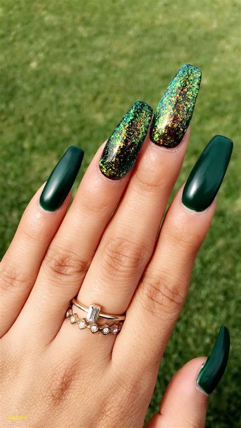 green acrylic nails.